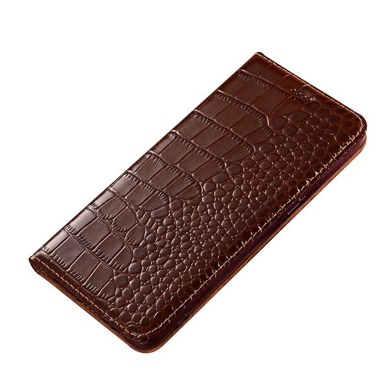 Compatible with iPhone 12 to 18: Genuine Leather Flip Protective Case