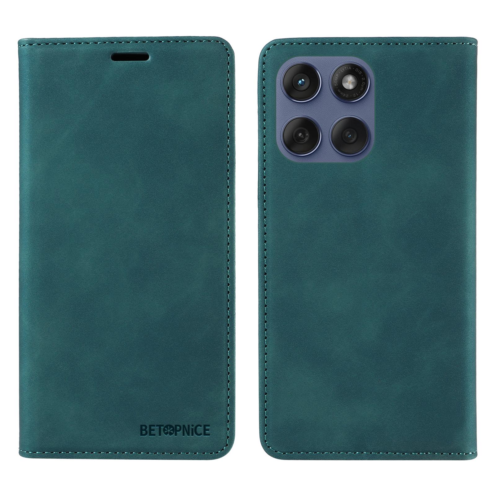 

For Motorola Edge 60 Fusion 5G Case BETOPNICE Magnetic Closure RFID Blocking Wallet Stand Leather Phone Cover Green