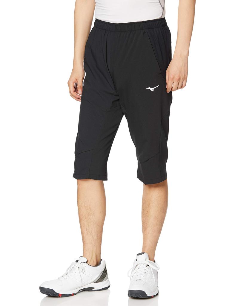 Mizuno Tennis Training Cross Size S Size 3/4 Pants, 62JD0003, Black, (Japan S)