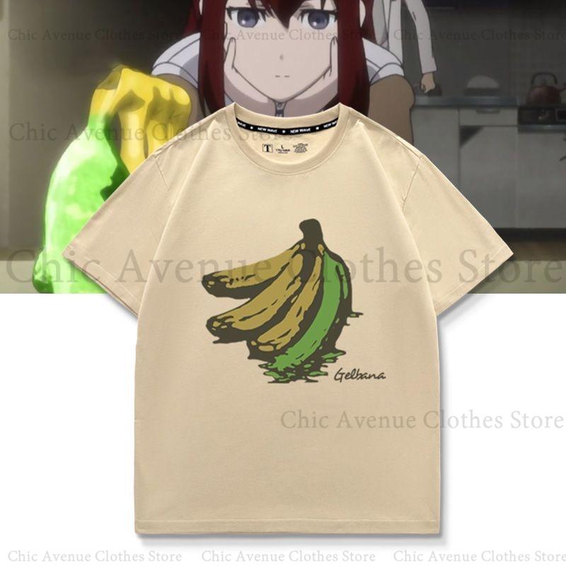Anime SteinsGate Series Print Tshirt Unisexs TShirt Cotton Summer Tops Short Sleeve Tee Daily Clothing Womens Clothing Tees
