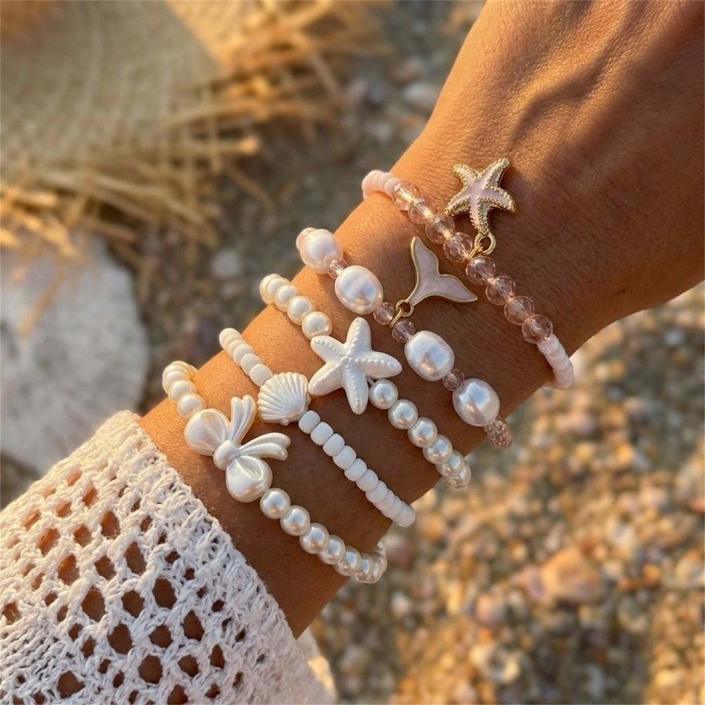 Bohemian Multilayer Shell Bracelets Starfish Wrap Charm Hand Chain New Conch Beaded Bangles Gifts