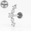 Euro Cross 316L Stainless Steel Heart-Shaped Zircon Threaded Ear and Lip Stud.