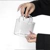 Trendy Glass Handbag Drinkware Set - with Tray, Creative Fruit Juice/Cocktail Cup for Bar/Pub, Stylish Bistro Glassware