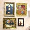 Resin Craft  Accessories Playing House 1:12 Scale Mini Picture Miniature Oil Painting Vintage Framed Photos