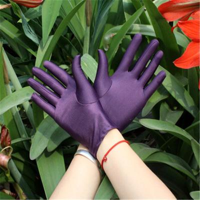 Wrist Gloves Smooth Satin for Party Dress Prom Evening Wedding