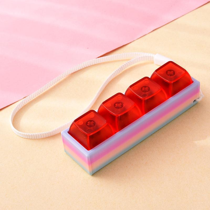 Portable Stress Relief Toy with Button Lanyard Anti-Anxiety Fidget Toy for Adults Kids Office Travel Pressure Alleviation