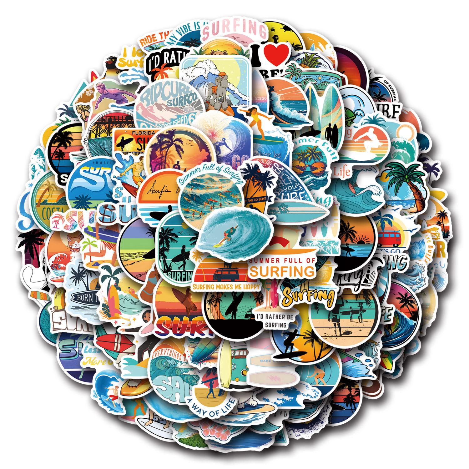 

110 Новых граффити-стикеров SURF Украсьте Персонализированный Скейтборд Чемодан Водонепроницаемые стикеры