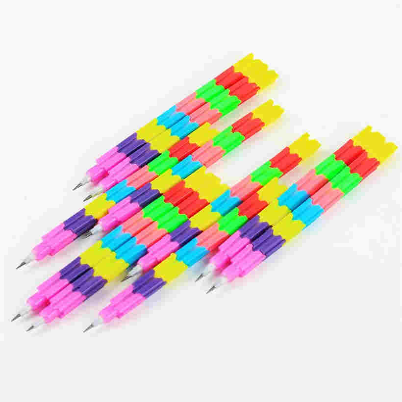 10 יחידות צבעוניות יצירתיות רב-תכליתיות עפרונות לבני בניין עופרת עפרונות מעוותים מעניינים