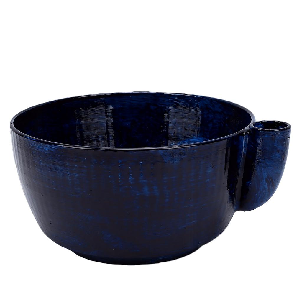Swirling Wash Bowl with Drain Holes 3D Printed Fruit Vegetable Washing Colander for Home Kitchen Blue