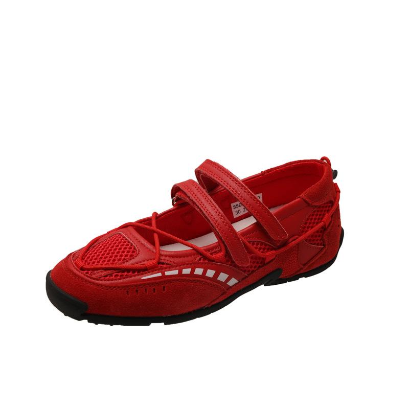 Dexun shoes women's shoes summer breathable 2025 new Velcro heightening dad shoes women's versatile Mary Jane sports shoes