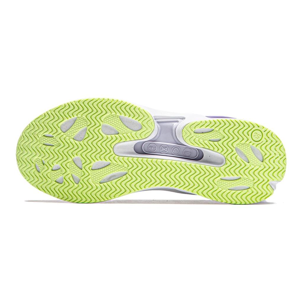 Li Ning Kids Qiang Yue Shock Absorbing Breathable Low Top Running Shoes Kids Running Shoes Gray Purple YKCU026-6