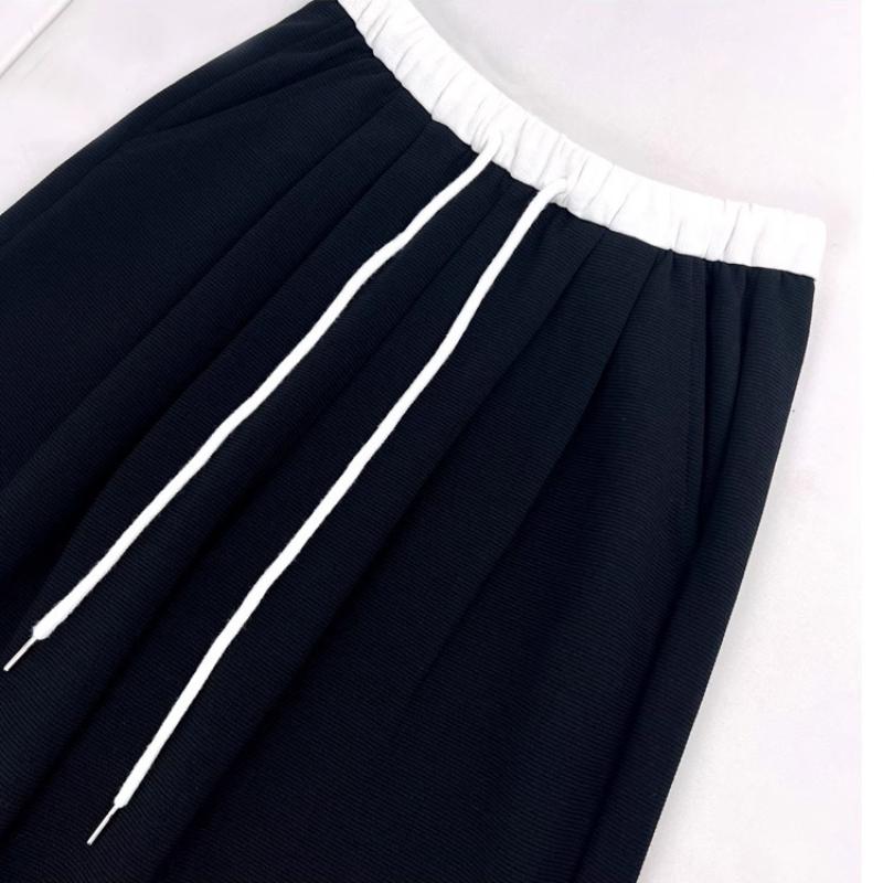 Black Sweatpants Women's Spring 2025 New High-waisted Loose Casual Sweatpants Drape Straight Wide-leg Pants