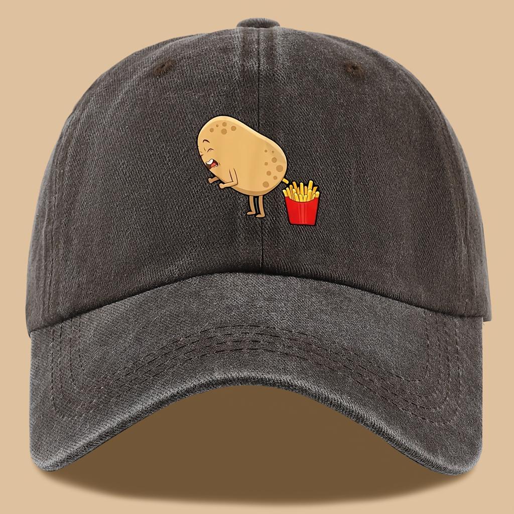 Humorous Potato Chip Printed Baseball Cap,outdoor Hat Suitable for Holiday Parties, Birthdays, Friends, Cartoon Design