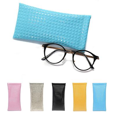 Candy Color Pu-Leder-Sonnenbrillentasche für Damen und Herren, Brillenetui, Geldbörse, Aufbewahrungshülle, tragbare, wasserdichte Brillentaschen