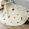 Warm Soft Flannel Burrito Blanket Four Season Universal Round Shape Airplane Travel Throw Coral Fleece Tortilla Nap Wrap Blanket Pad