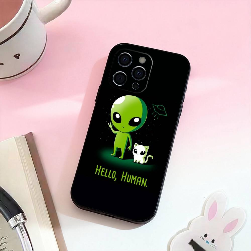 Funny Space UFO Alien Thing  Phone Case Silicone Soft For IPhone 17,16,15,14,13,12,11,XS,Plus Pro Max