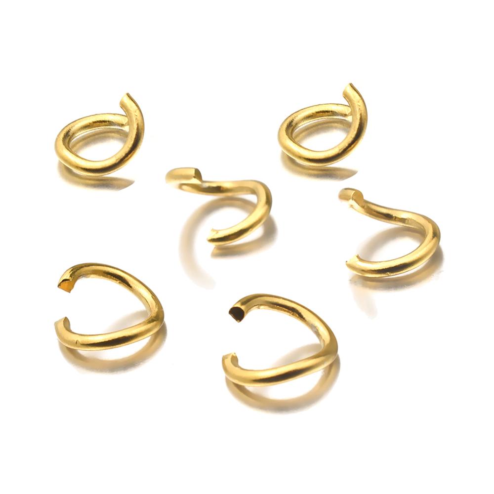 200 Stück/Los Gold Edelstahl Offene Biegeringe Direkt 3/4/5/6/8mm Sprengringe Verbindungsstücke für DIY Schmuckzubehör Herstellung