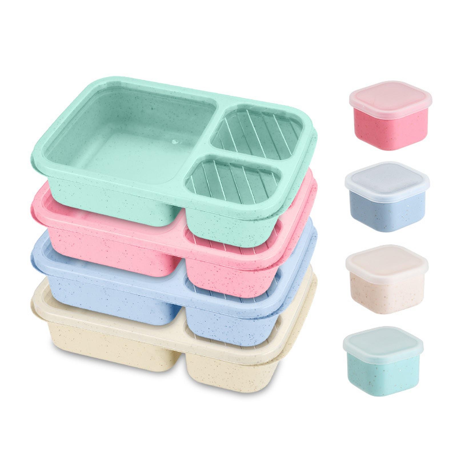 

Ланч-бокс с 3 отделениями и крышкой, герметичный бенто-бокс для работников и студентов, герметичный контейнер для хранения еды