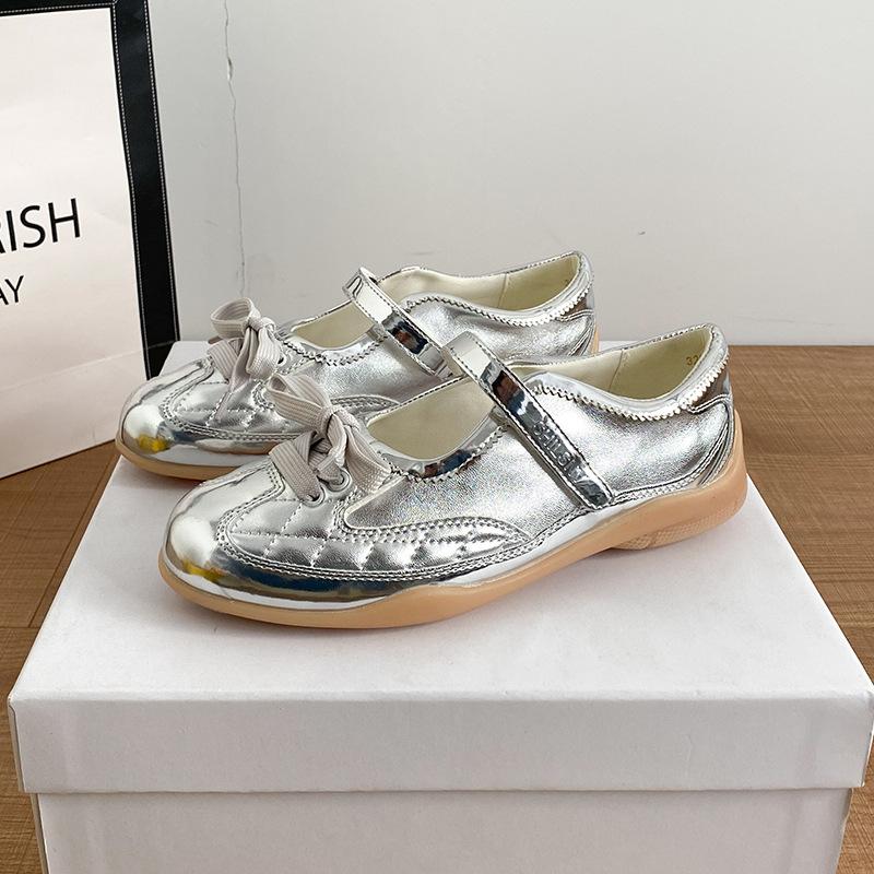 Sheepskin version~ inner height increase 6cm fashion ballet shoes women's spring new casual sports small leather shoes Mary Jane shoes