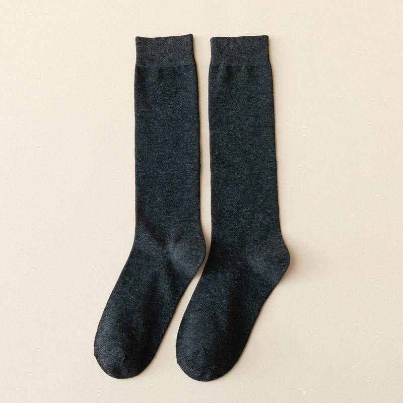 College-style Solid-color Knee-high Calf Socks for Women, Versatile Long Stockings with Slight Pressure To Prevent Dropping