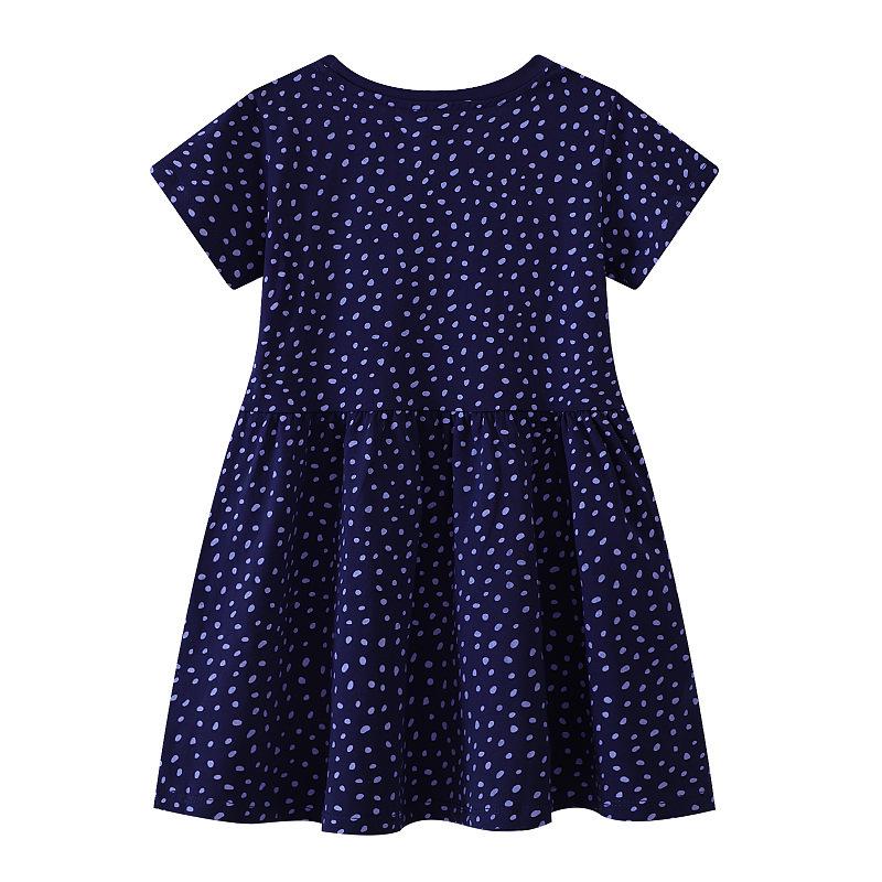 Europejskie i Amerykańskie Wiosenno-Letnie Dziewczęce Dzianinowe Sukienki Księżniczki z Kreskówkami