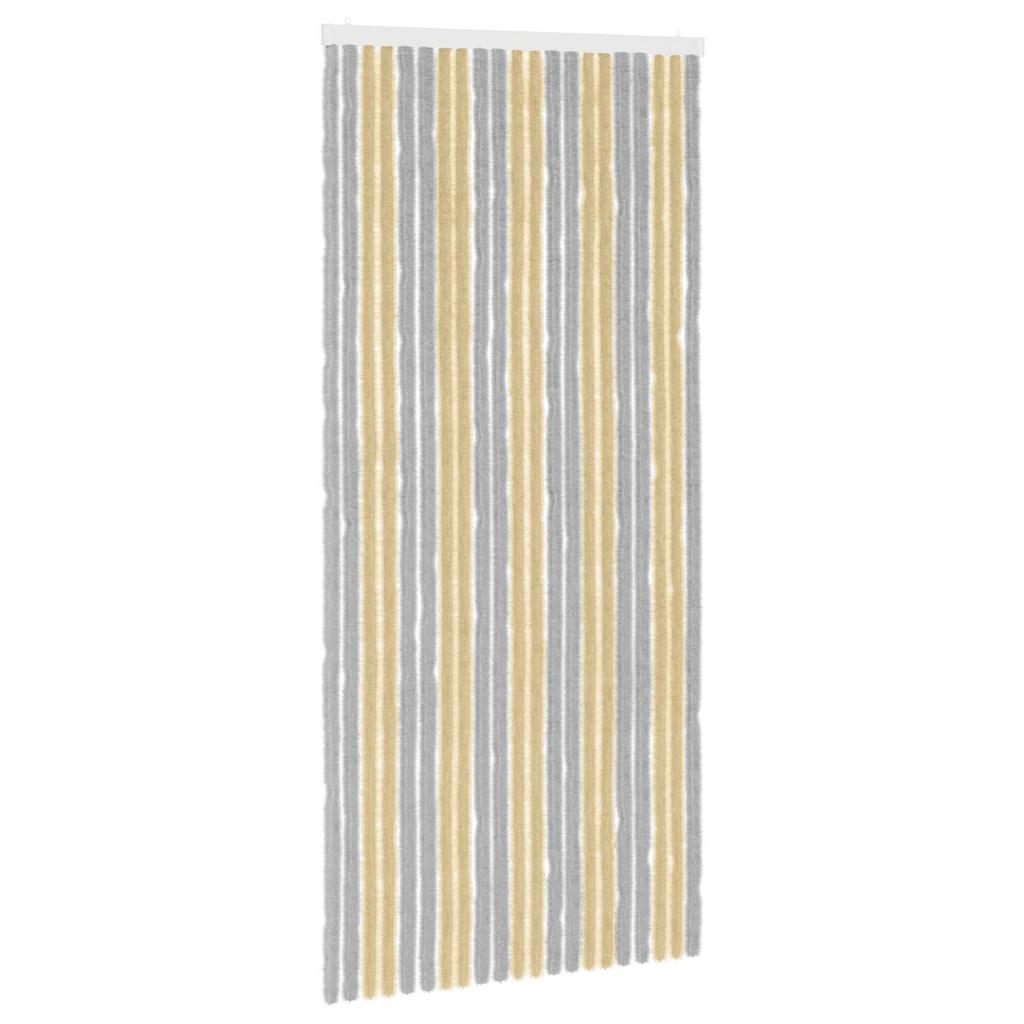 Insect Protection Curtain Chenille Grey and Beige 90 x 200 cm