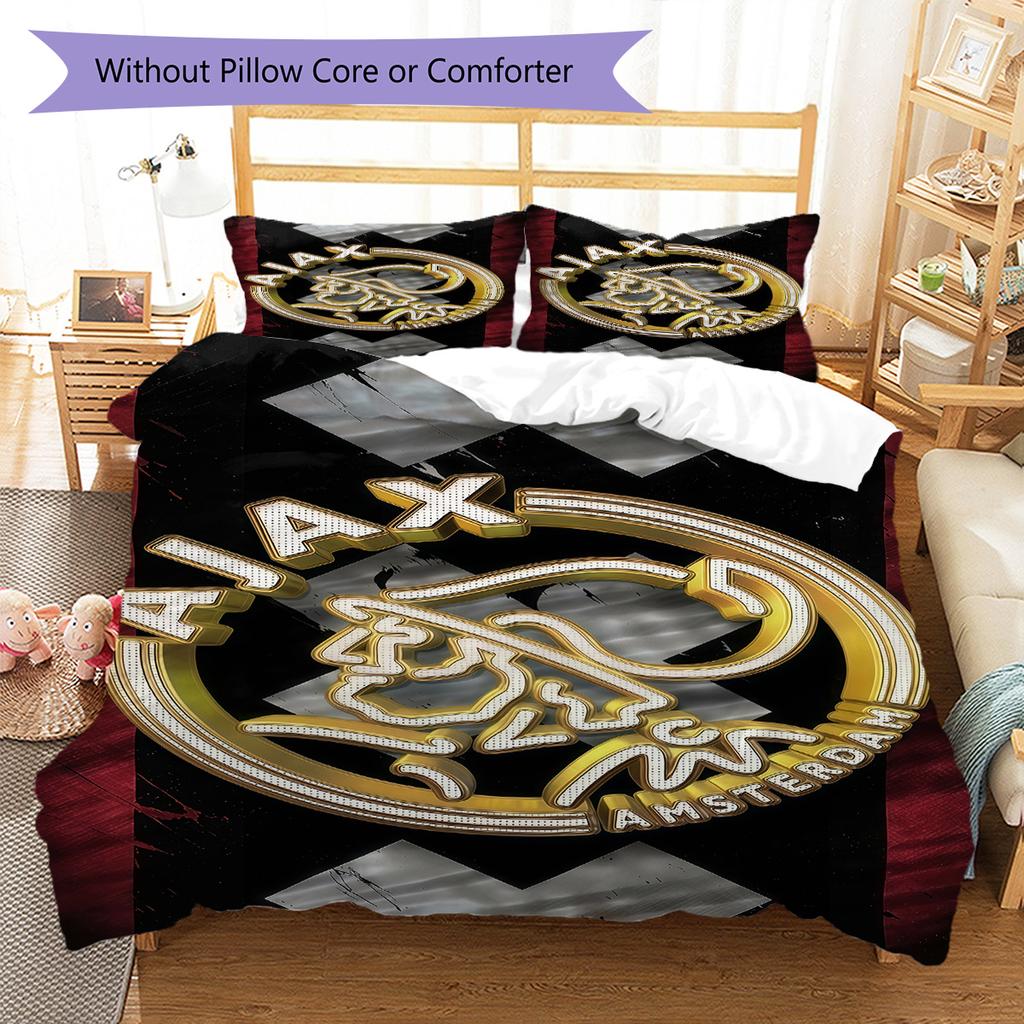 AFC Ajax Amsterdam Bedding Quilt Set Quilt Cover Pillowcase Home Decoration Birthday Gift (1 * Duvet Cover + 2 * Pillowcase, Without Core)