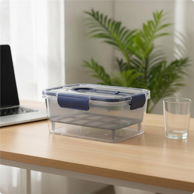 J1UL1N Airtight Food Storage Container With Removable Colander Clear Produce Keeper Drainage Basket Organizer Bins