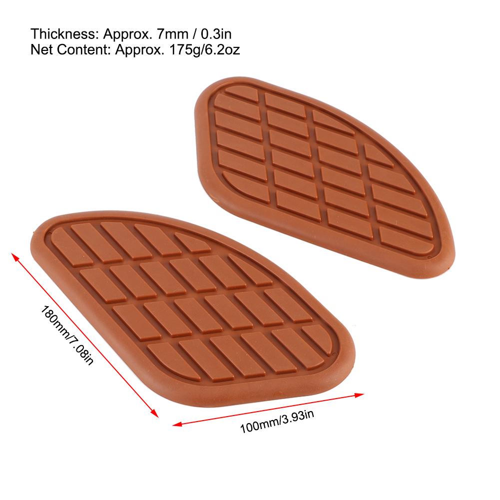 Pair of Motorcycle Fuel Tank Traction Pad Protector Vintage Universal Knee Grip DecalsBrown