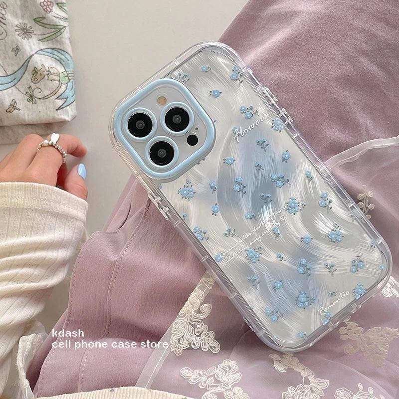 Spring and summer full screen small floral application Apple 11Promax mobile phone case 11pro feather puff case IMD fine hole