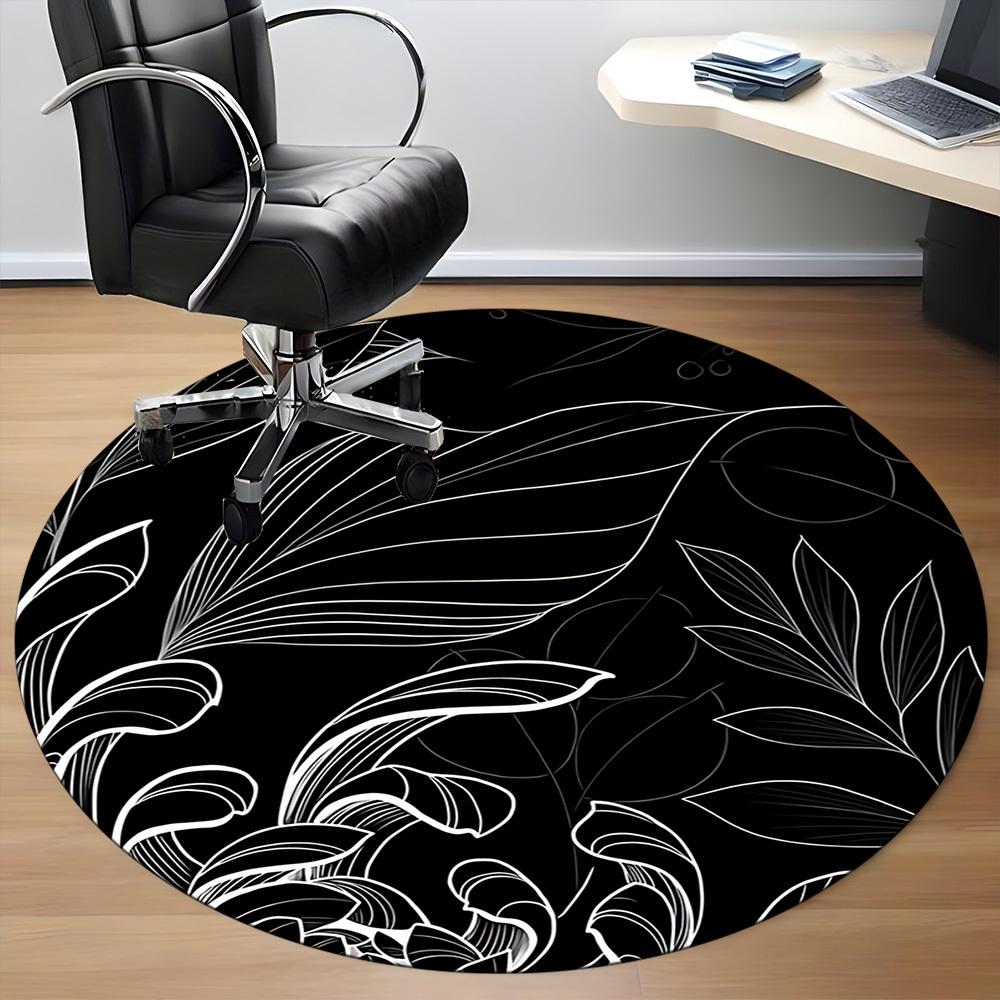 1pc Leaf Nature Office Round Area Rug, Under Office Chairs Bedroom Living Room Home Decor, Room Deco, Available In Various Sizes 031