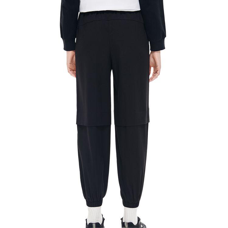 FILA Logo Embroidered Woven Tapered Sports Pants Women bottoms Black F11W219801F-BK