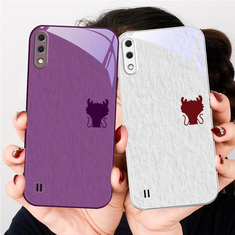 A sleek deep blue faucet For Samsung A01 02 03 Core 04 05 06 10 12 13 14 5G 15 16 M02 12 Note 8 9 10 20 glass Ultra phone case