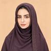 Full Cover Rhinestone Chiffon Scarf Solid Color Breathable Prayer Hijab Crinkle Shawl