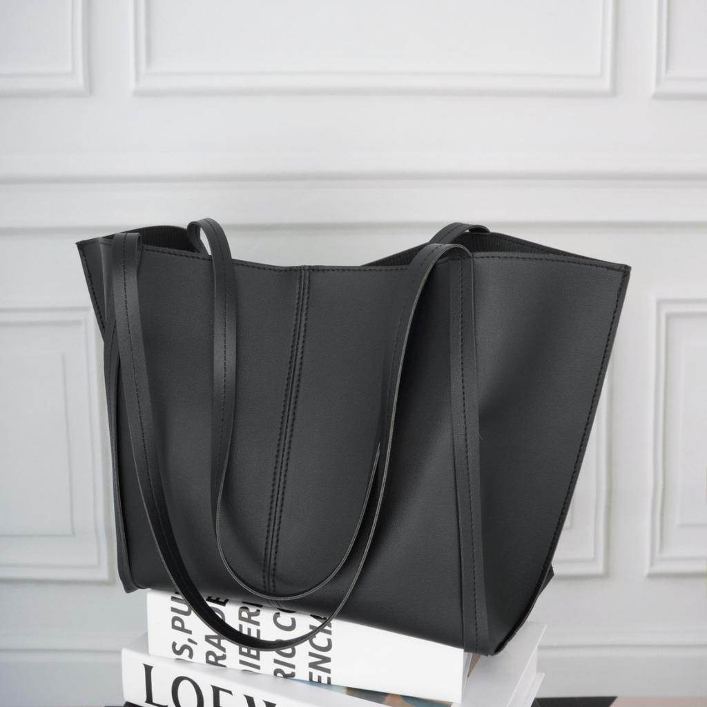 Big Black Shoulder Bags for Women Large Hobo Shopper Bag Solid Color Quality Soft Leather Crossbody Handbag Lady Travel Tote Bag