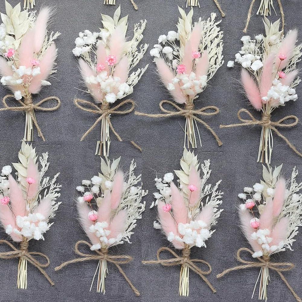 Mini Dried Flower Bouquet, Gypsy Rabbit Tail Reed Gift Box Car Decoration Wedding Corsage Souvenir Dried Flowers