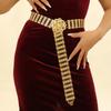 Rhinestone Flower Metal Waist Chain Metal Dance Dress Belt Chains Vintage Gold Bridal Belt  Women