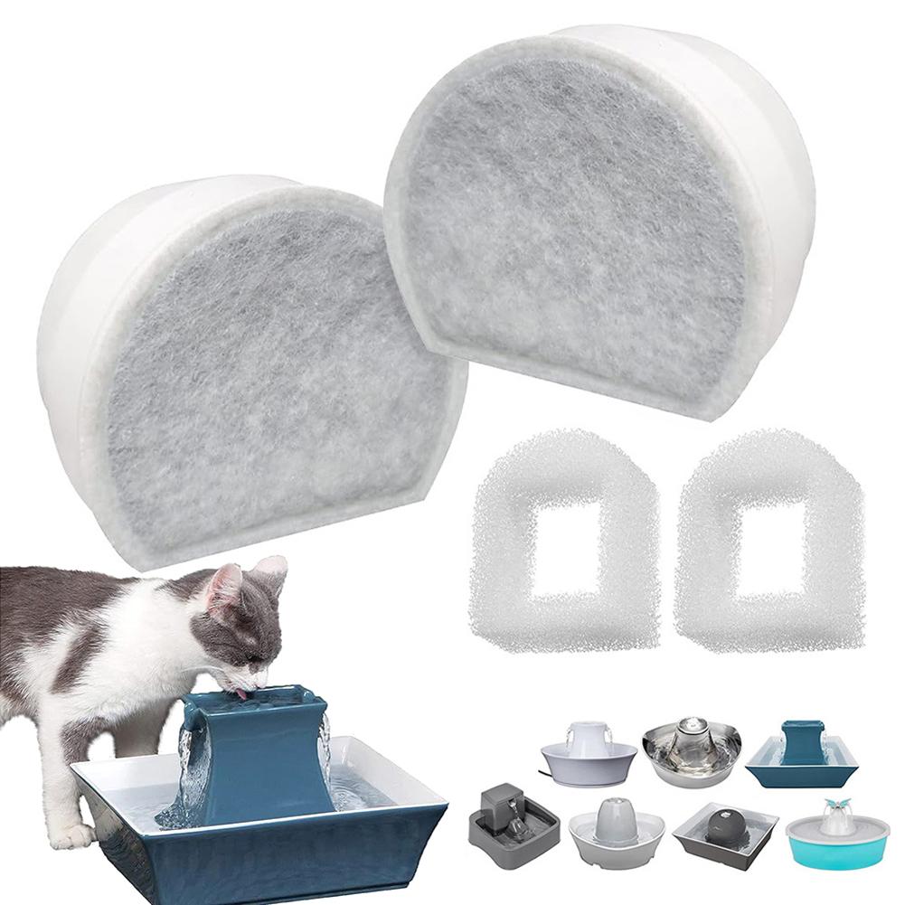 

Pet Waterer Carbon Filters Sponge Kit 4 Stage Filtration System Premium Carbon Universal Cat Fountain Filter Cotton Maintenance 6 core 6 Cotton