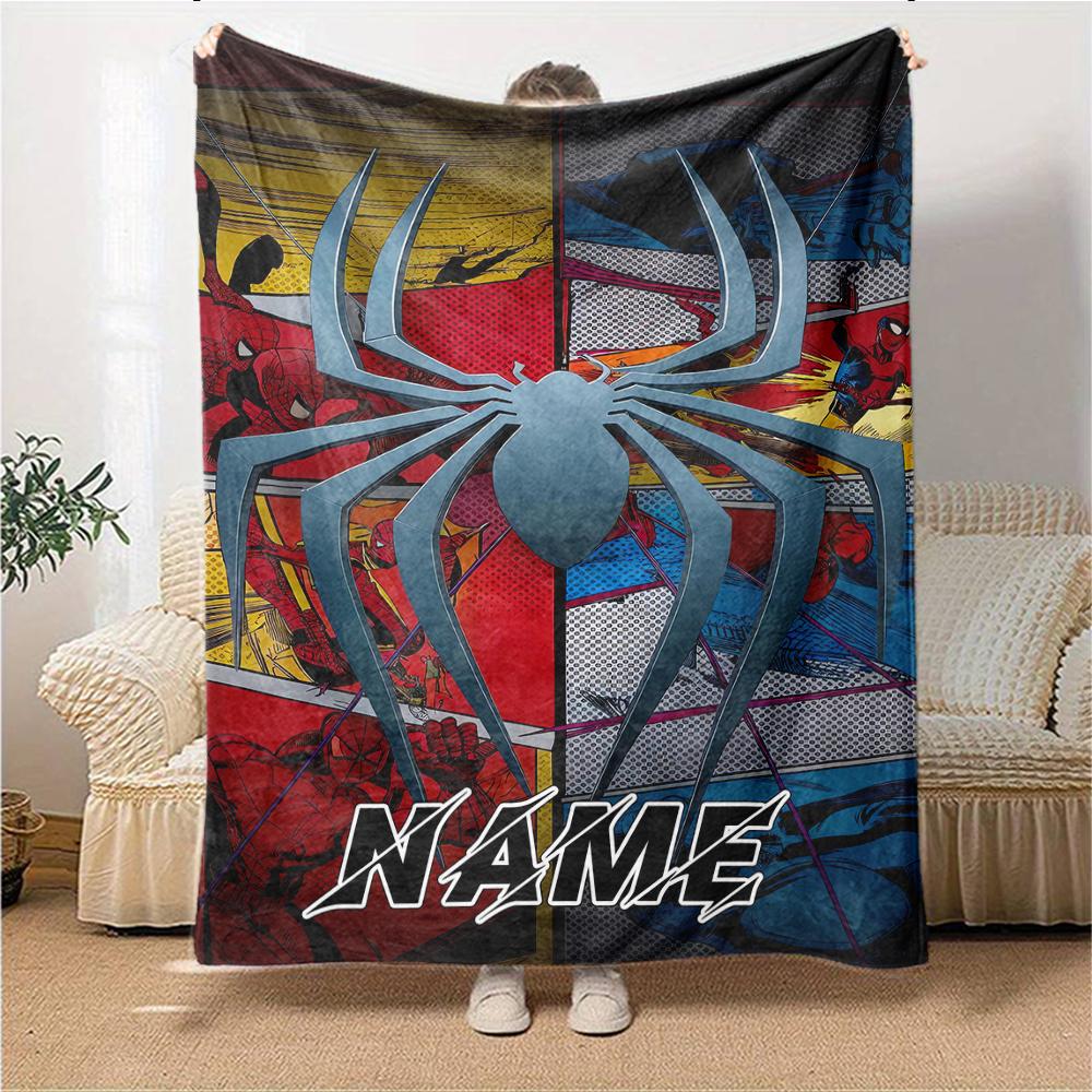 Custom Name Spider-Man Comic Artwork blanket for Couch & Bed, Plush Cozy Fuzzy Blanket Super Soft & Warm Blankets for Fall and Winter. 09087