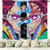Demon Slayer Kimetsu No Yaiba Wall Tapestry Aesthetic Wall Hanging Printed Fabric Blanket Decorative Tapestries for Bedroom Living Room Home Decor