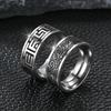 New Titanium Steel Mens Ring Retro Handmade Fashion Jewelry Trendy Gift for Men Fathers Day Present Stylish Accessory