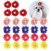 25Pcs/lot Cute Pet Dog Cat Hair Bows Flowers Grooming Bows with Rubber Bands for Pet