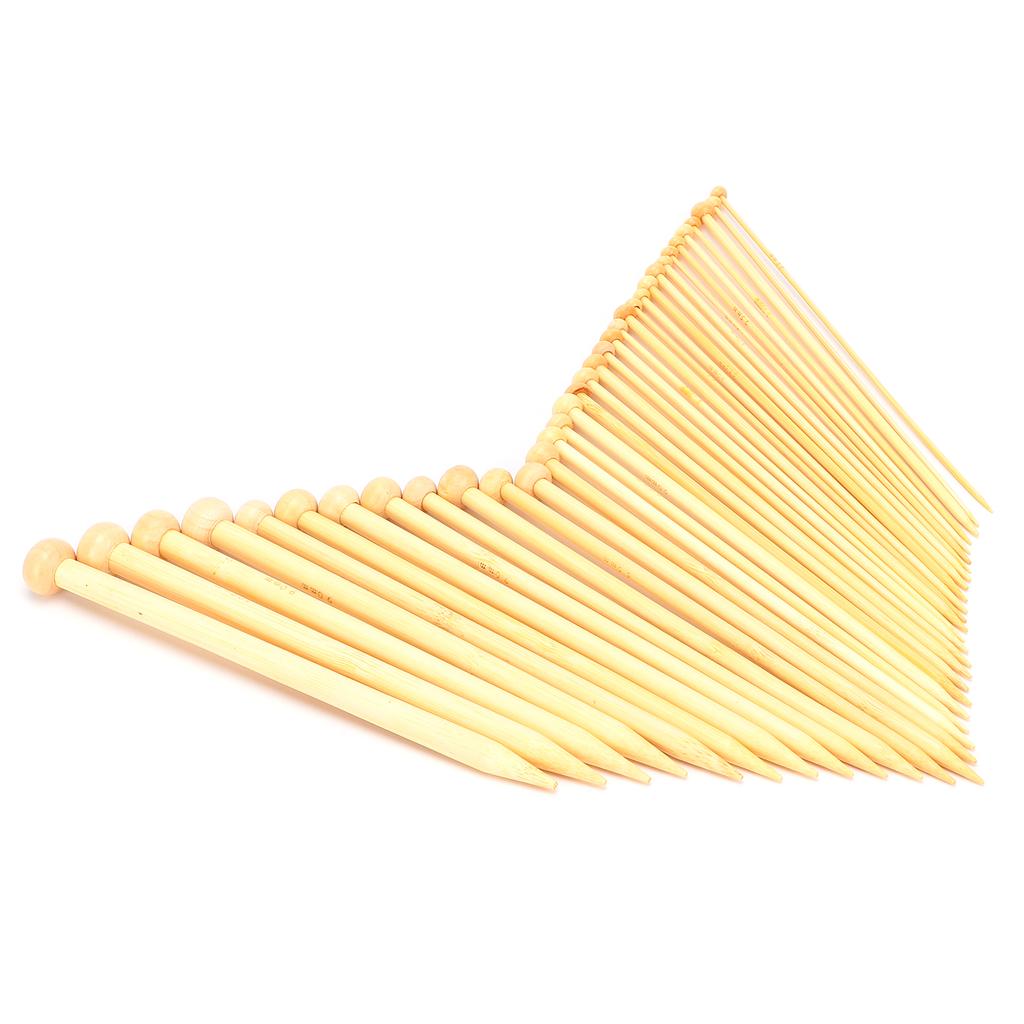 36pcs Knitting Needle Bleached Bamboo Single Tip Crochet for Sewing Clothes Shoes Gloves