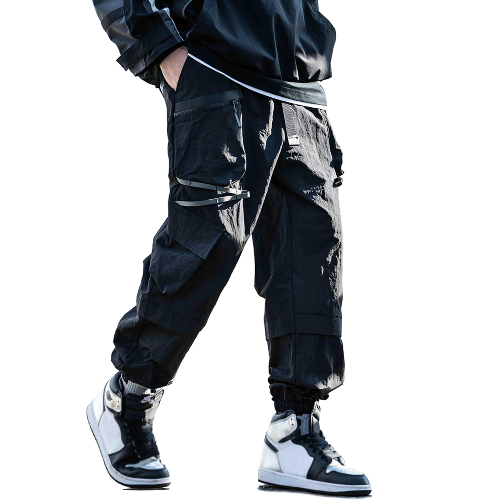 

ZORZIND Outdoor Cargo Pants, Black, Wide-Leg, Breathable, Quick-Drying, Trekking, Unisex, Spring/Autumn (3XL)