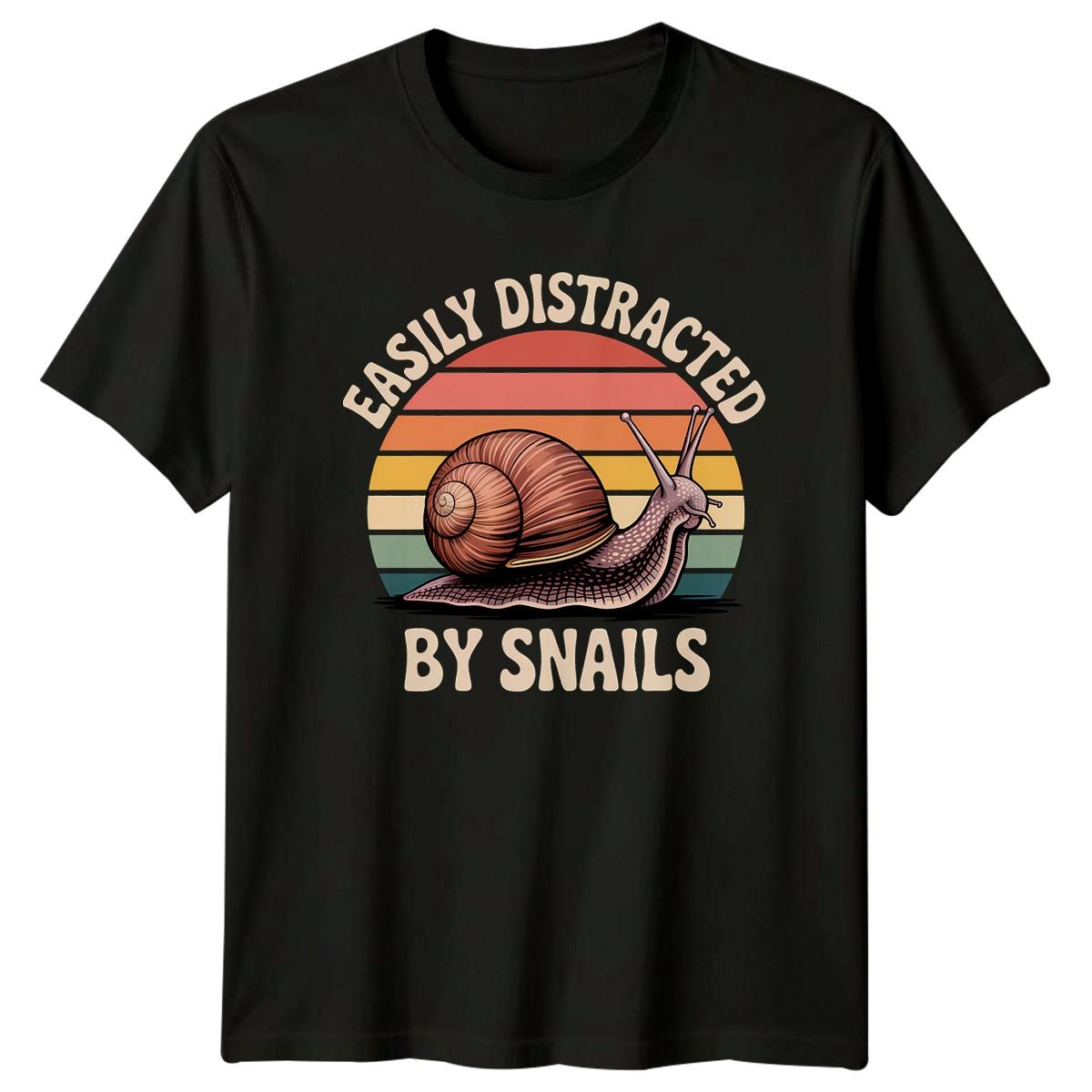 Easily Distracted By Snails T-Shirt Gastropod Wildlife S
