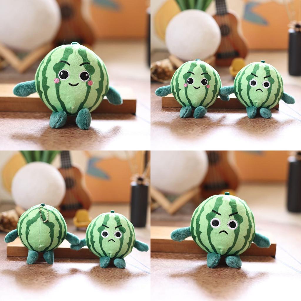 Uroczy pluszowy breloczek z arbuzem z miękkim krótkim włosem do dekoracji torby i na prezenty