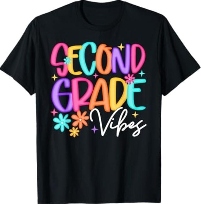 Preppy Second Grade Vibes Back to School 2nd Grade T-Shirt Unisex T-Shirt L