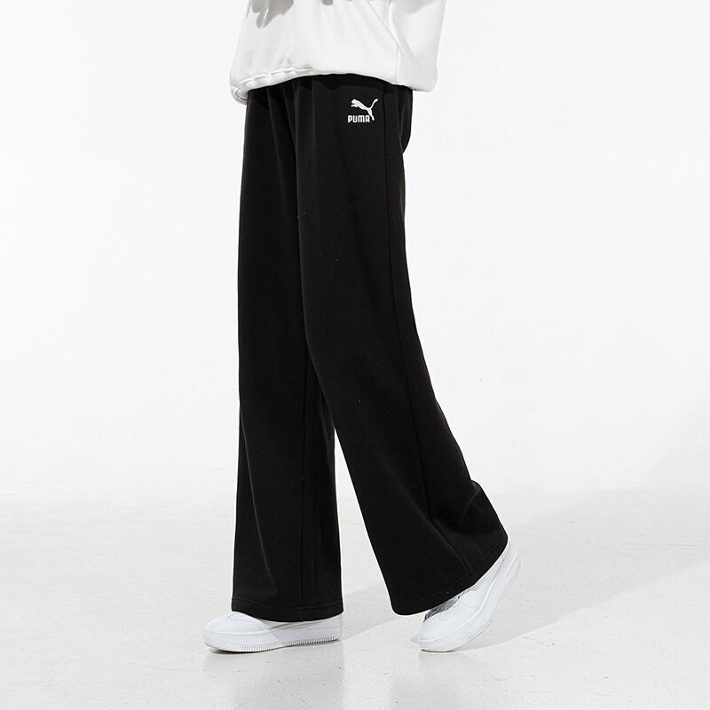 Puma Classics Fashion Wide Leg Sweatpants Women Bottoms Black 534371-01
