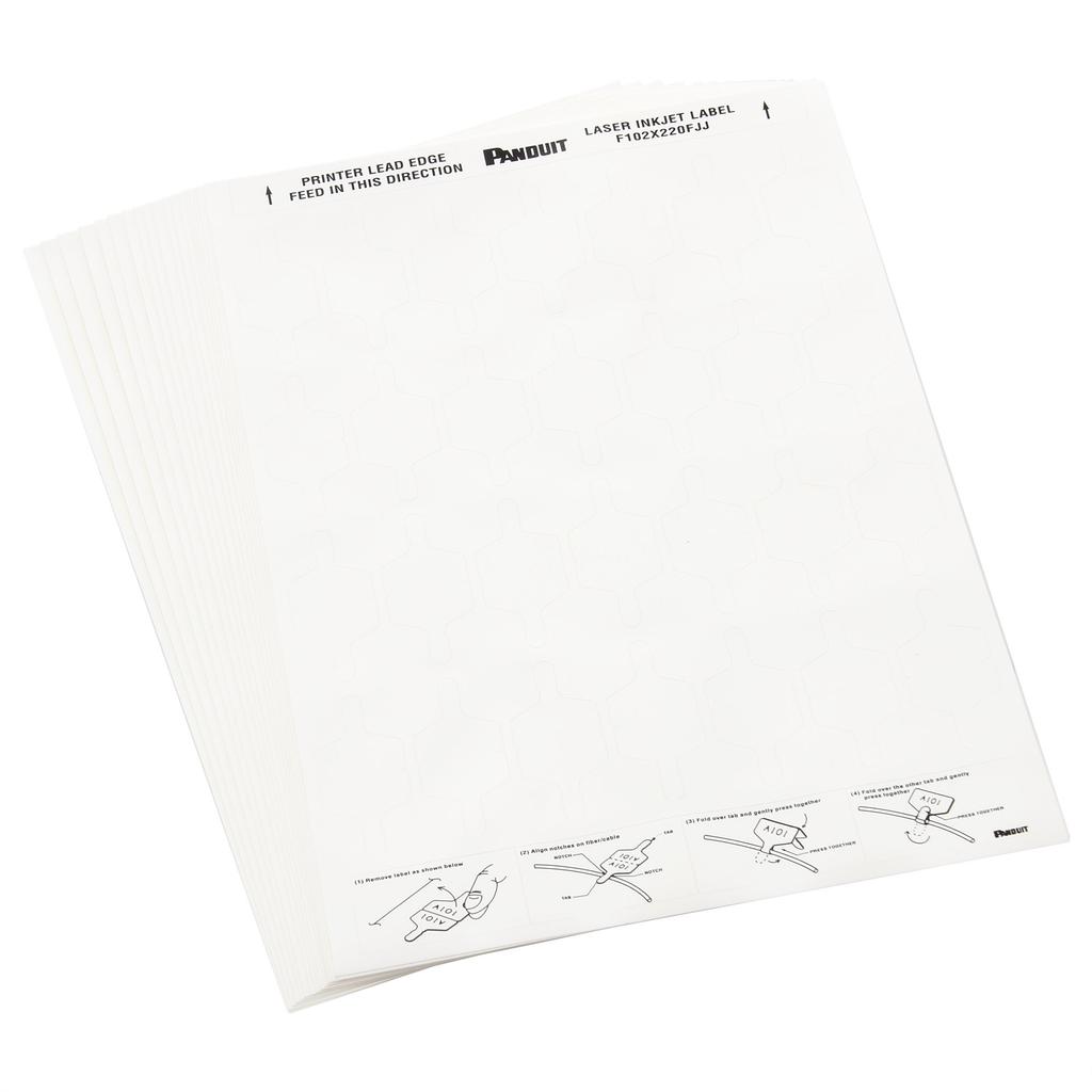Panduit Fiber Optic Flag Labels for Laser F102X220FJJ Printers,