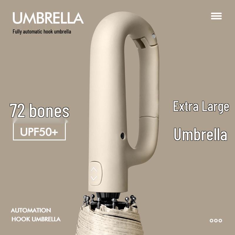 Men's High-End Automatic Folding Umbrella, UV Protection & Rainproof, Customizable for Business and Sunshade.